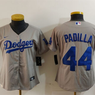 Women's Los Angeles Dodgers #44 Vicente Padilla Grey Stitched Jersey(Run Small)