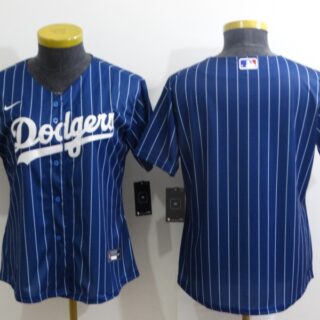 Women's Los Angeles Dodgers Blank Blue Stitched Baseball Jersey(Run Small)