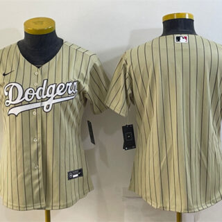 Women's Los Angeles Dodgers Blank Cream Stitched Jersey(Run Small)