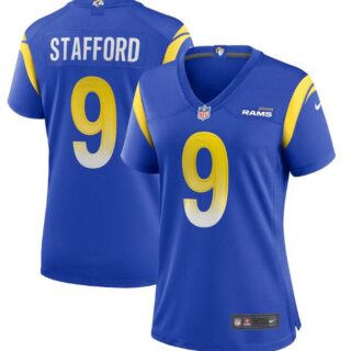 Women's Los Angeles Rams #9 Matthew Stafford Royal Vapor Untouchable Limited Stitched Jersey(Run Small)