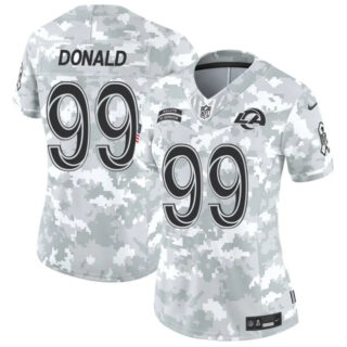 Women's Los Angeles Rams #99 Aaron Donald 2024 F.U.S.E Arctic Camo Salute To Service Limited Stitched Football Jersey(Run Small)