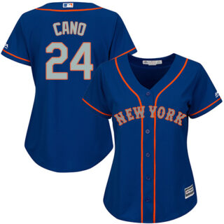 Women's Mets #24 Robinson Cano Blue(Grey NO.) Alternate Women's Stitched Baseball Jersey