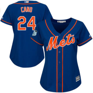 Women's Mets #24 Robinson Cano Blue Alternate Women's Stitched Baseball Jersey