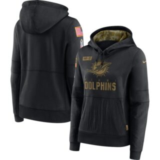 Women's Miami Dolphins Nike 2020 Salute to Service Performance Pullover Hoodie Black