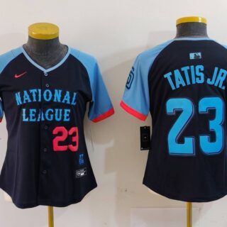 Women's National League #23 Fernando Tatis Jr. Navy 2024 All-Star Limited Stitched Baseball Jersey(Run Small)