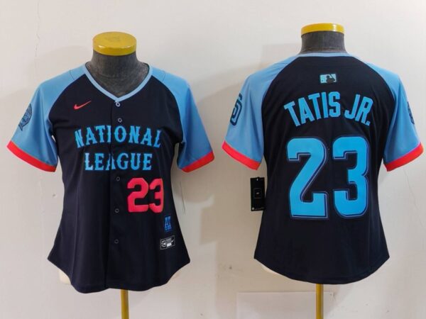 Women's National League #23 Fernando Tatis Jr. Navy 2024 All-Star Limited Stitched Baseball Jersey(Run Small)