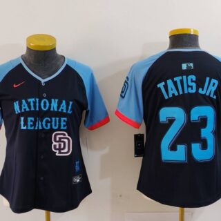 Women's National League #23 Fernando Tatis Jr. Navy 2024 All-Star Limited Stitched Baseball Jersey(Run Small)