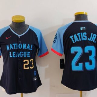 Women's National League #23 Fernando Tatis Jr. Navy 2024 All-Star Limited Stitched Baseball Jersey(Run Small)