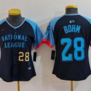 Women's National League #28 Alec Bohm Navy 2024 All-Star Limited Stitched Baseball Jersey(Run Small)