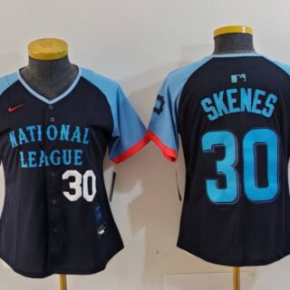 Women's National League #30 Paul Skenes Navy 2024 All-Star Limited Stitched Baseball Jersey(Run Small)