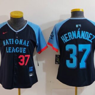 Women's National League #37 Teoscar Hernandez Navy 2024 All-Star Limited Stitched Baseball Jerseys