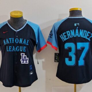 Women's National League #37 Teoscar Hernandez Navy 2024 All-Star Limited Stitched Baseball Jerseys