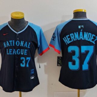 Women's National League #37 Teoscar Hernandez Navy 2024 All-Star Limited Stitched Baseball Jerseys