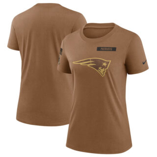 Women's New England Patriots 2023 Brown Salute To Service Legend Performance T-Shirt(Run Small)