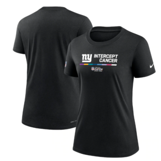 Women's New York Giants 2022 Black Crucial Catch Performance T-Shirt(Run Small)