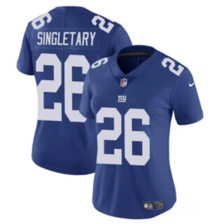 Women's New York Giants #26 Devin Singletary Blue Vapor Stitched Jersey(Run Small)