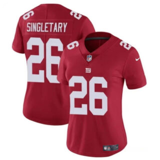 Women's New York Giants #26 Devin Singletary Red Vapor Stitched Jersey(Run Small)