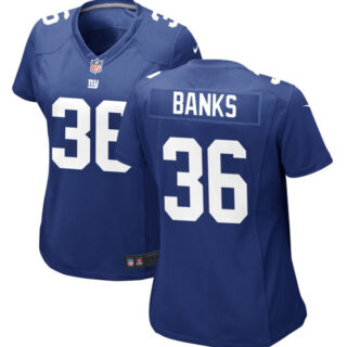 Women's New York Giants #36 Deonte Banks Blue Stitched Game Jersey(Run Small)