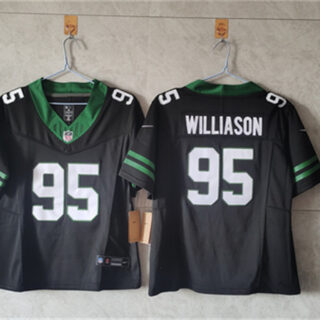 Women's New York Jets #95 Quinnen Williams Black F.U.S.E. Vapor Stitched Jersey(Run Small)