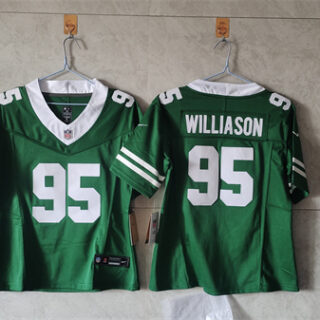 Women's New York Jets #95 Quinnen Williams Green F.U.S.E. Vapor Stitched Jersey(Run Small)