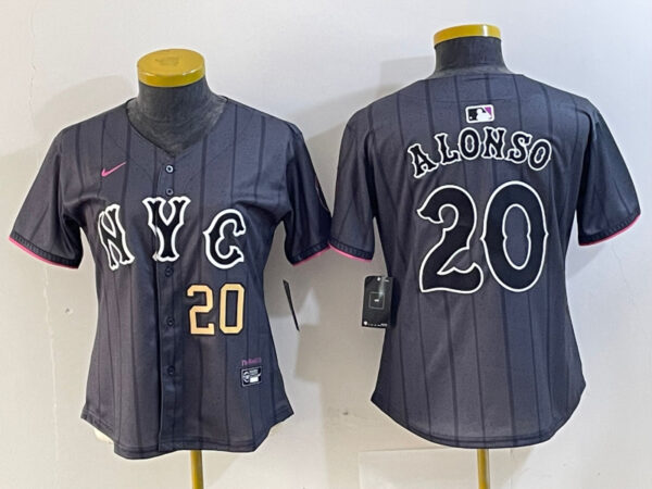 Women's New York Mets #20 Pete Alonso Graphite 2024 City Connect Limited Stitched Baseball Jersey
