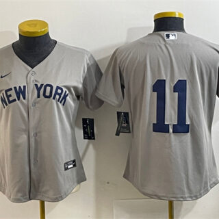 Women's New York Yankees #11 Anthony Volpe Grey Cool Base Stitched Jersey(Run Small)