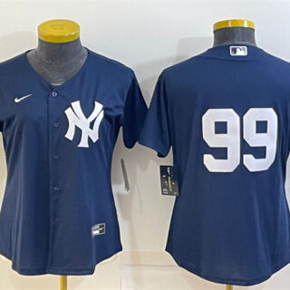 Women's New York Yankees #99 Aaron Judge Navy Stitched Baseball Jersey(Run Small)