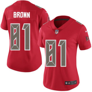 Women's Nike Buccaneers #81 Antonio Brown Red Women's Stitched NFL Limited Rush Jersey