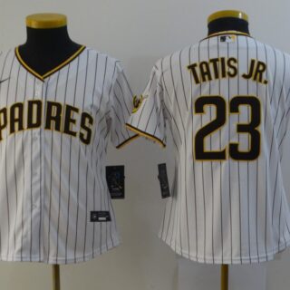 Women's Padres 23 Fernando Tatis Jr. white Nike 2020 Cool Base Jersey