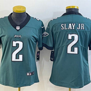 Women's Philadelphia Eagles #2 Darius Slay Jr. Green Vapor Untouchable Limited Stitched Football Jersey(Run Small)