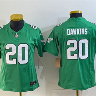 Women's Philadelphia Eagles #20 Brian Dawkins Green 2023 F.U.S.E. Stitched Football Jersey(Run Small)