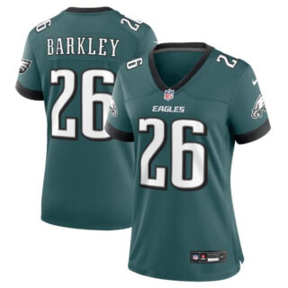 Women's Philadelphia Eagles #26 Saquon Barkley Green Stitched Football Jersey(Run Small)