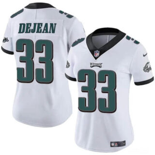 Women's Philadelphia Eagles #33 Cooper DeJean White 2024 Draft Vapor Untouchable Limited Stitched Football Jersey(Run Small)