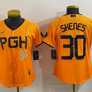Women's Pittsburgh Pirates #30 Paul Skenes Gold City Connect Stitched Jerseys