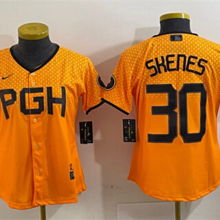 Women's Pittsburgh Pirates #30 Paul Skenes Gold City Connect Stitched Jersey