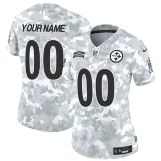 Women's Pittsburgh Steelers Active Player Custom 2024 F.U.S.E Arctic Camo Salute To Service Limited Stitched Football Jersey(Run Small)