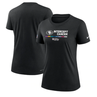 Women's San Francisco 49ers 2022 Black Crucial Catch Performance T-Shirt(Run Small)