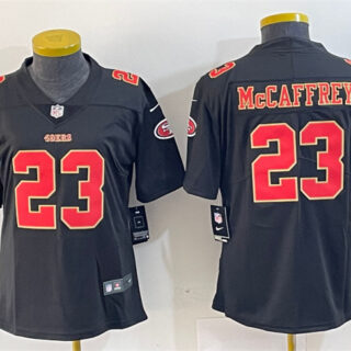 Women's San Francisco 49ers #23 Christian McCaffrey Black Stitched Jersey(Run Small)
