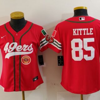 Women's San Francisco 49ers #80 Jerry Rice Red Mexico With Patch Cool Base Stitched Baseball Jersey(Run Small)