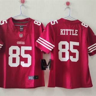 Women's San Francisco 49ers #85 George Kittle Red Vapor Stitched Jersey(Run Small)
