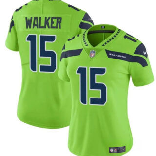 Women's Seattle Seahawks #15 P.J. Walker Green Vapor Limited Stitched Football Jersey(Run Small)