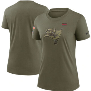 Women's Tampa Bay Buccaneers Olive 2021 Salute To Service T-Shirt (Run Small)