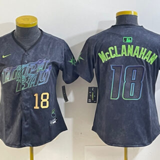 Women's Tampa Bay Rays #18 Shane McClanahan Charcoal 2024 City Connect Limited jerseys