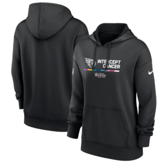 Women's Tennessee Titans 2022 Black NFL Crucial Catch Therma Performance Pullover Hoodie(Run Small)