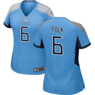 Women's Tennessee Titans #6 Nick Folk Light Blue Stitched Football Jersey(Run Small)