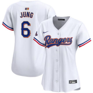 Women's Texas Rangers #6 Josh Jung White 2024 Gold Collection Stitched Baseball Jersey(Run Small)