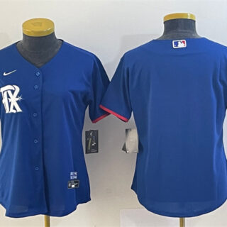 Women's Texas Rangers Blank Royal 2023 City Connect Stitched Baseball Jersey(Run Small)
