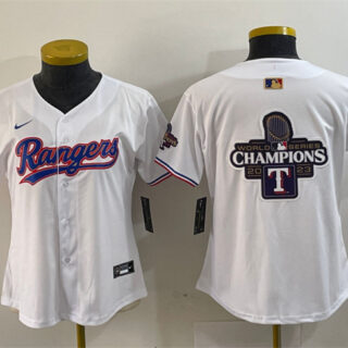 Women's Texas Rangers Team Big Logo White Gold Stitched Baseball Jersey(Run Small) 1