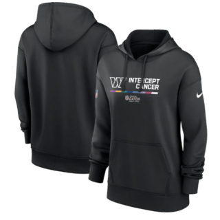 Women's Washington Commanders 2022 Black NFL Crucial Catch Therma Performance Pullover Hoodie(Run Small)