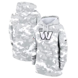 Women's Washington Commanders 2024 Arctic Camo Salute To Service Club Fleece Pullover Hoodie(Run Small)